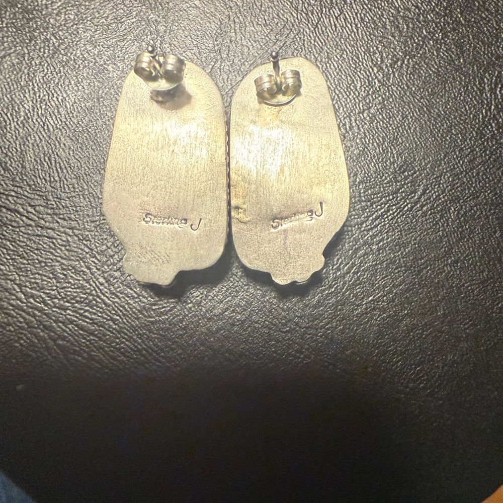 Authentic Native White Buffalo Stud Earrings. - image 2